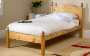 Friendship Mill Orlando Wooden Bed Frame, Small Single, 2 Side Drawers, High Foot End