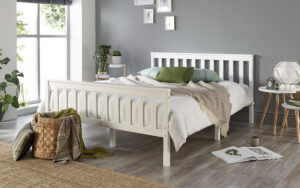Aspire Atlantic White Wooden Bed Frame, King Size