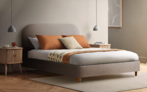 Silentnight Fara Upholstered Bed Frame, Double, Sandstone