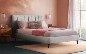 Silentnight Octavia Upholstered Bed Frame, Double, Dusky Pink