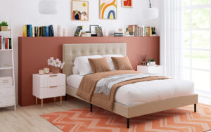 Novo Savannah Fabric Bed Frame, Double