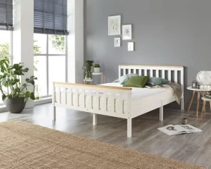 Pacific Solid Wood White Bed Frame – Single to Super King Sizes